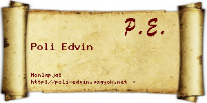 Poli Edvin névjegykártya